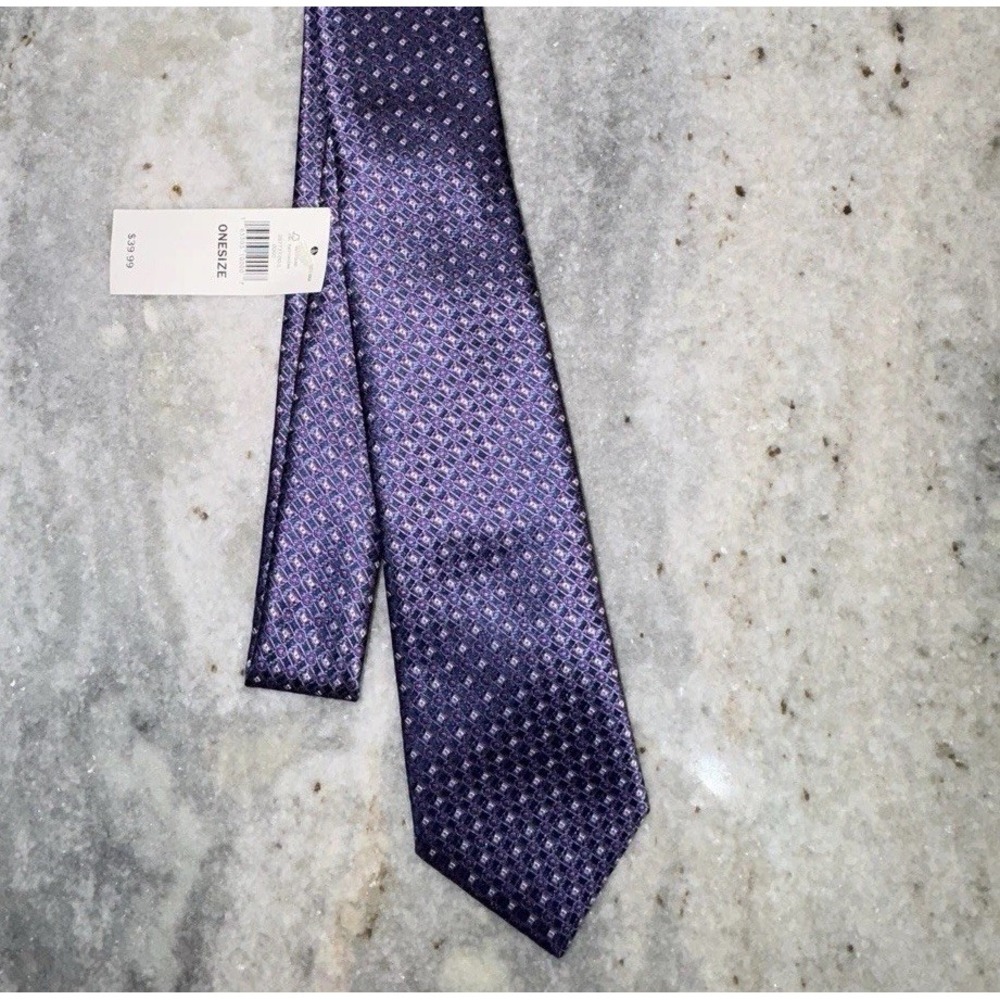 NWT Banana Republic Ditsy Geometric Neck Tie Purple Business Office O/S